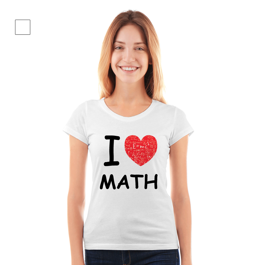 KOSZULKI DAMSKIE "I LOVE MATH", rne rozmiary