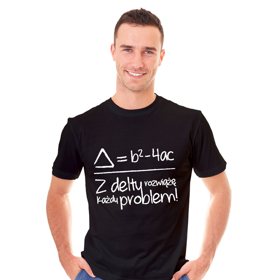 KOSZULKA MSKA "Z delty rozwi kady problem!", rozmiar: XL (czarna)