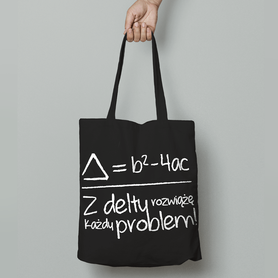 Torba baweniana z nadrukiem "z delty rozwi kady problem!"