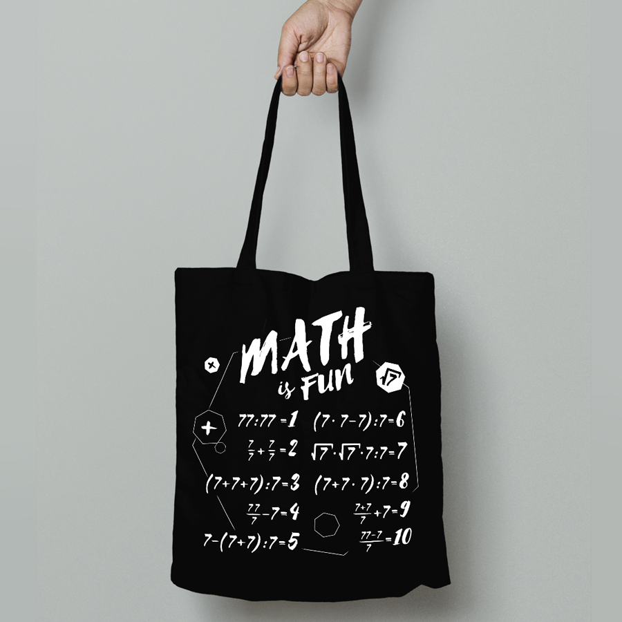 Torba baweniana z nadrukiem "MATH IS FUN"