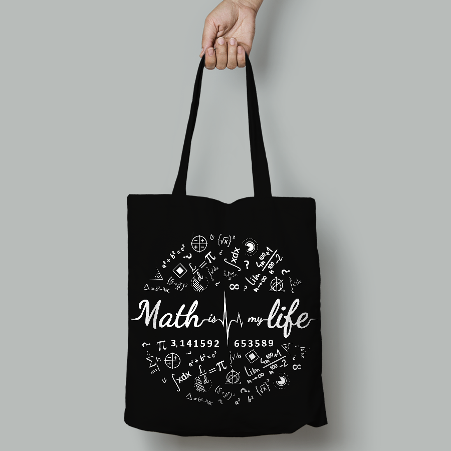 Torba baweniana z nadrukiem "Math is my life"