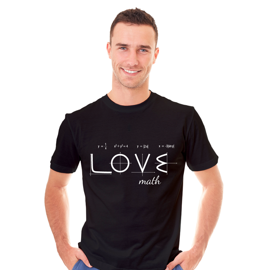 KOSZULKA MSKA "Love math", rozmiar: XXL (czarna)