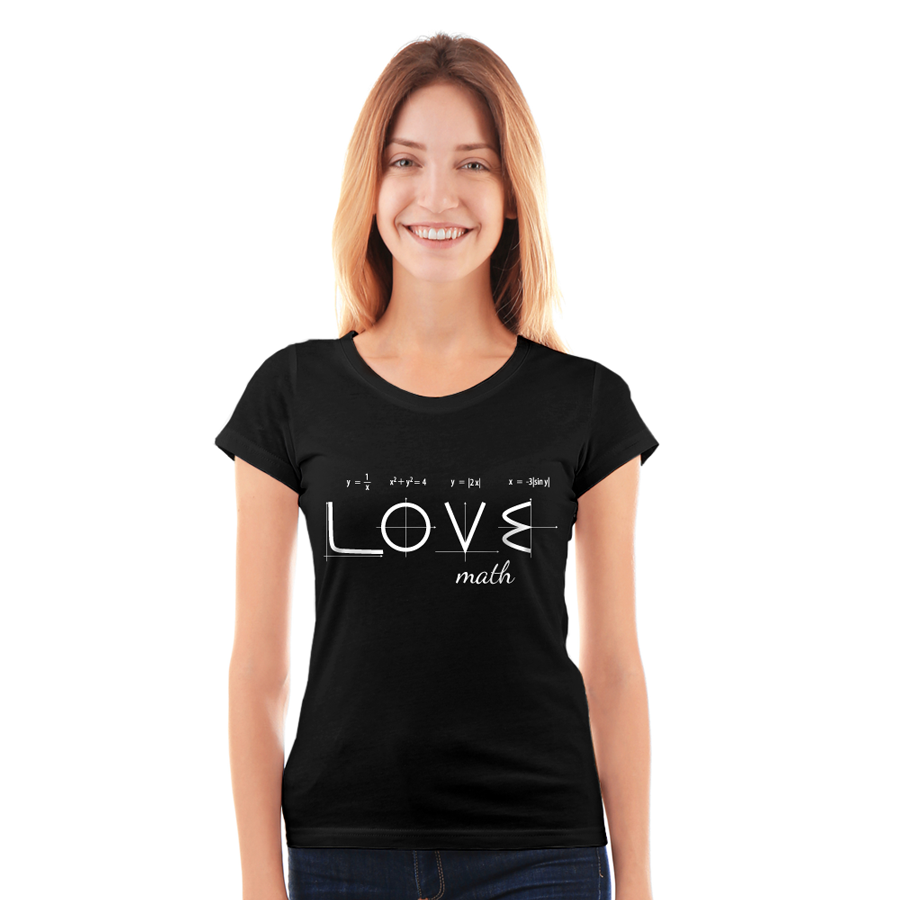 KOSZULKA DAMSKA "Love math", rozmiar: L (czarna)