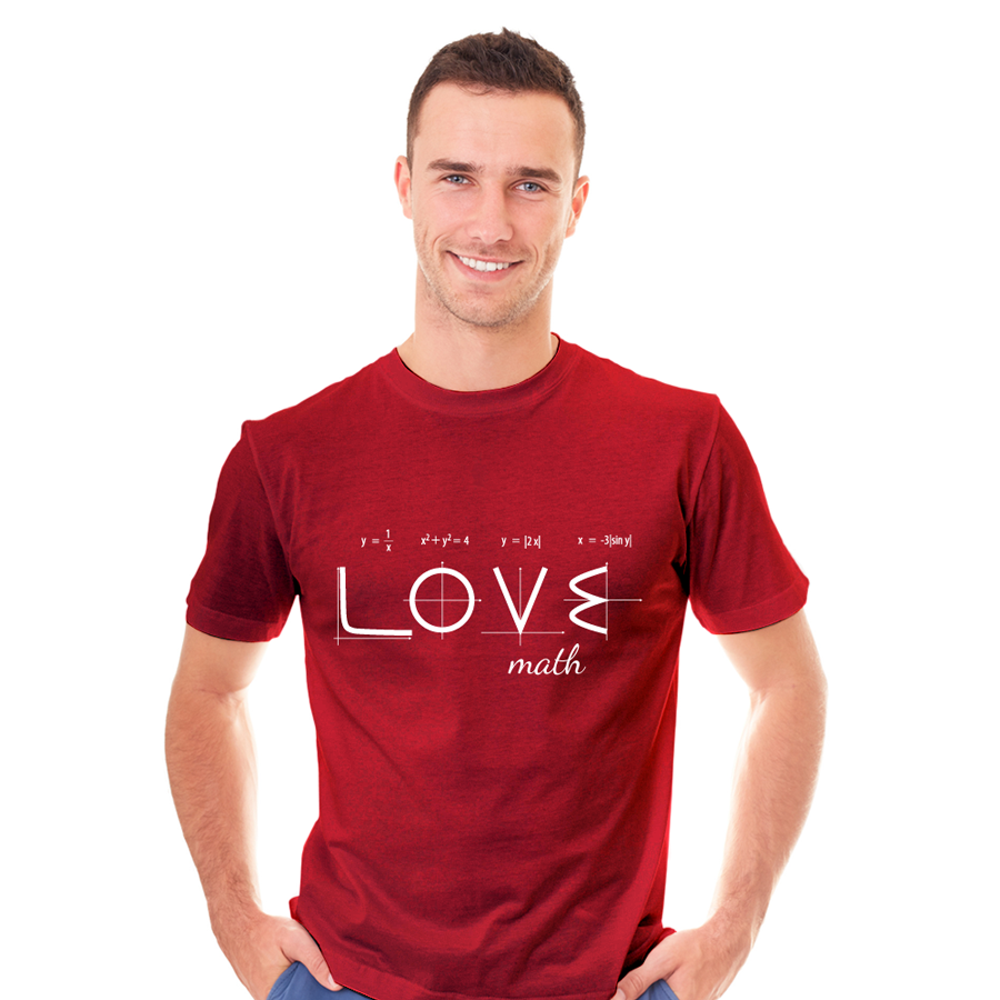 KOSZULKA MSKA "Love math", rozmiar: M (czerwona)