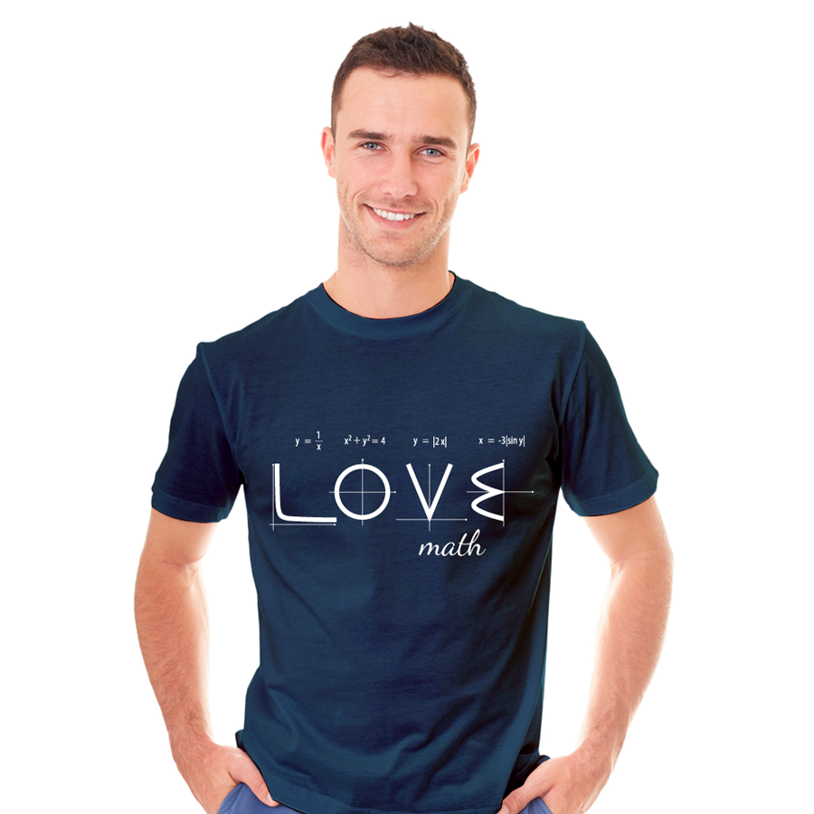 KOSZULKA MSKA "Love math", rozmiar: S (granatowa)