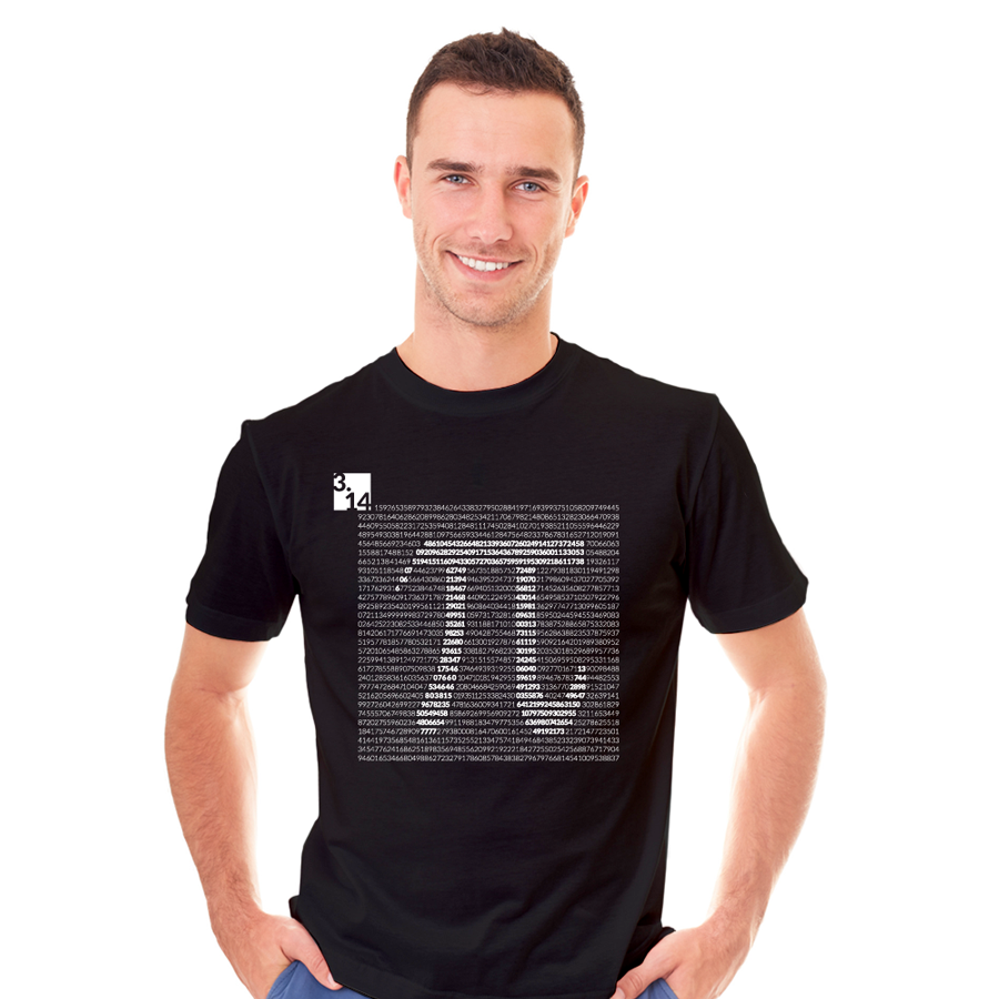 KOSZULKA MSKA "Liczba Pi", rozmiar: XL (czarna)