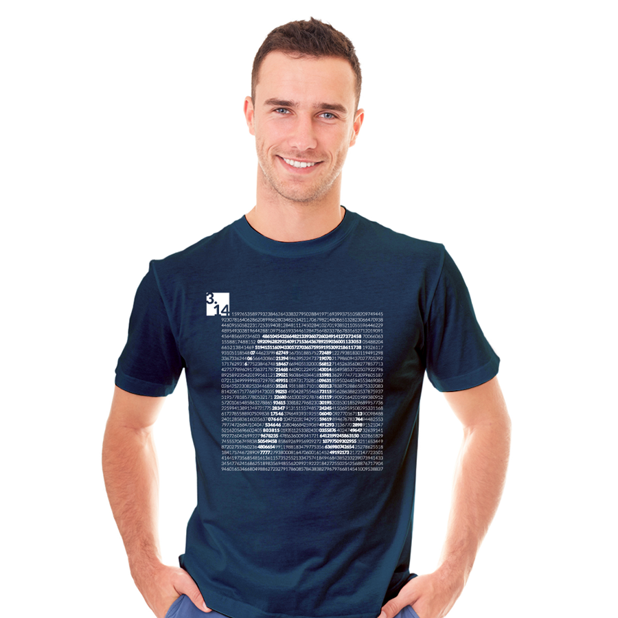KOSZULKA MSKA "Liczba Pi", rozmiar: XXXL (granatowa)