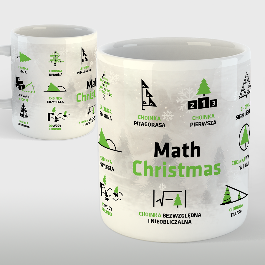 KUBEK porcelanowy z nadrukiem „Math Christmas