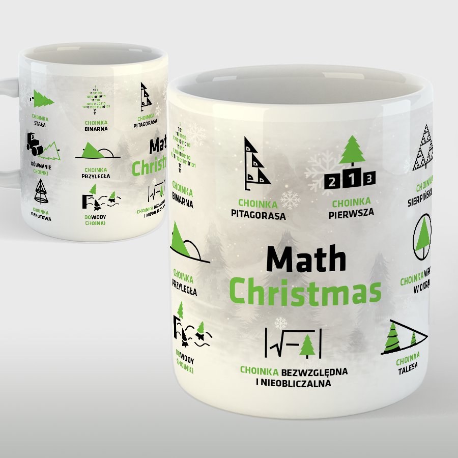 KUBEK porcelanowy z nadrukiem Math Christmas" (kolor)
