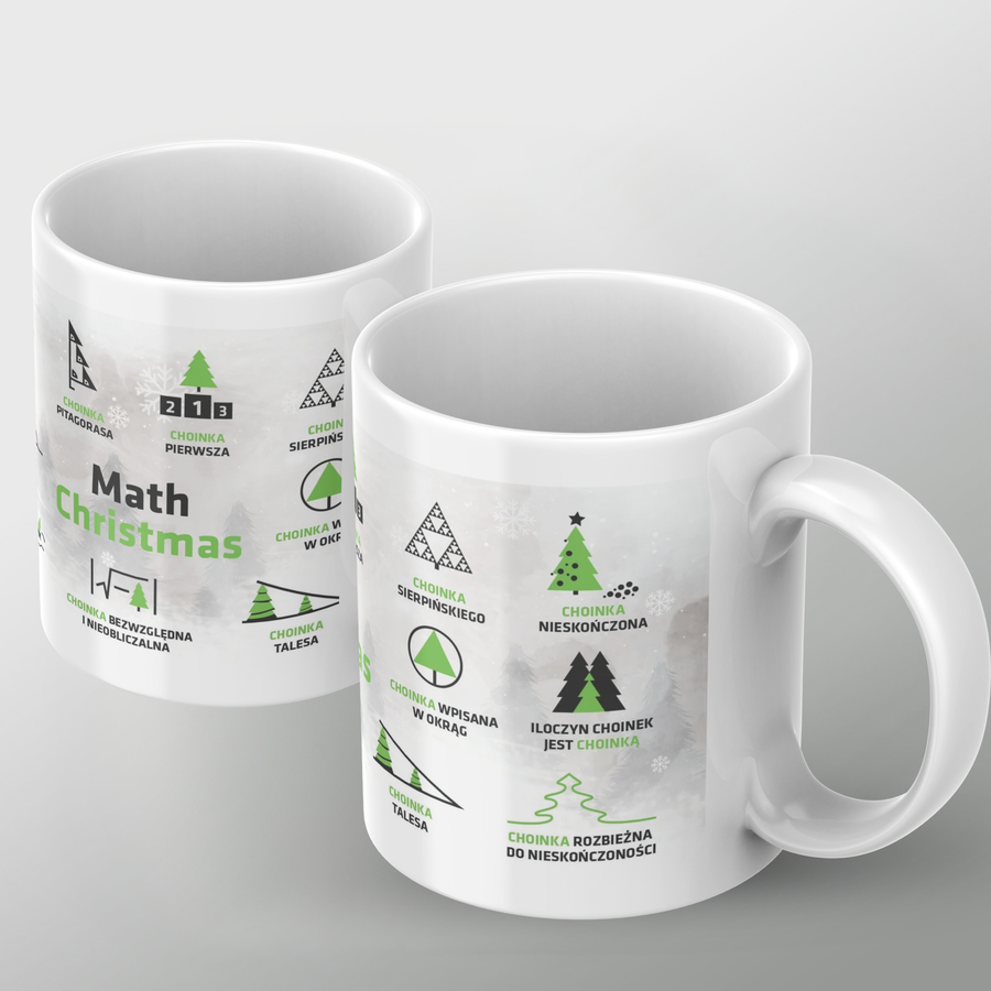KUBEK porcelanowy z nadrukiem �Math Christmas" (zielony)