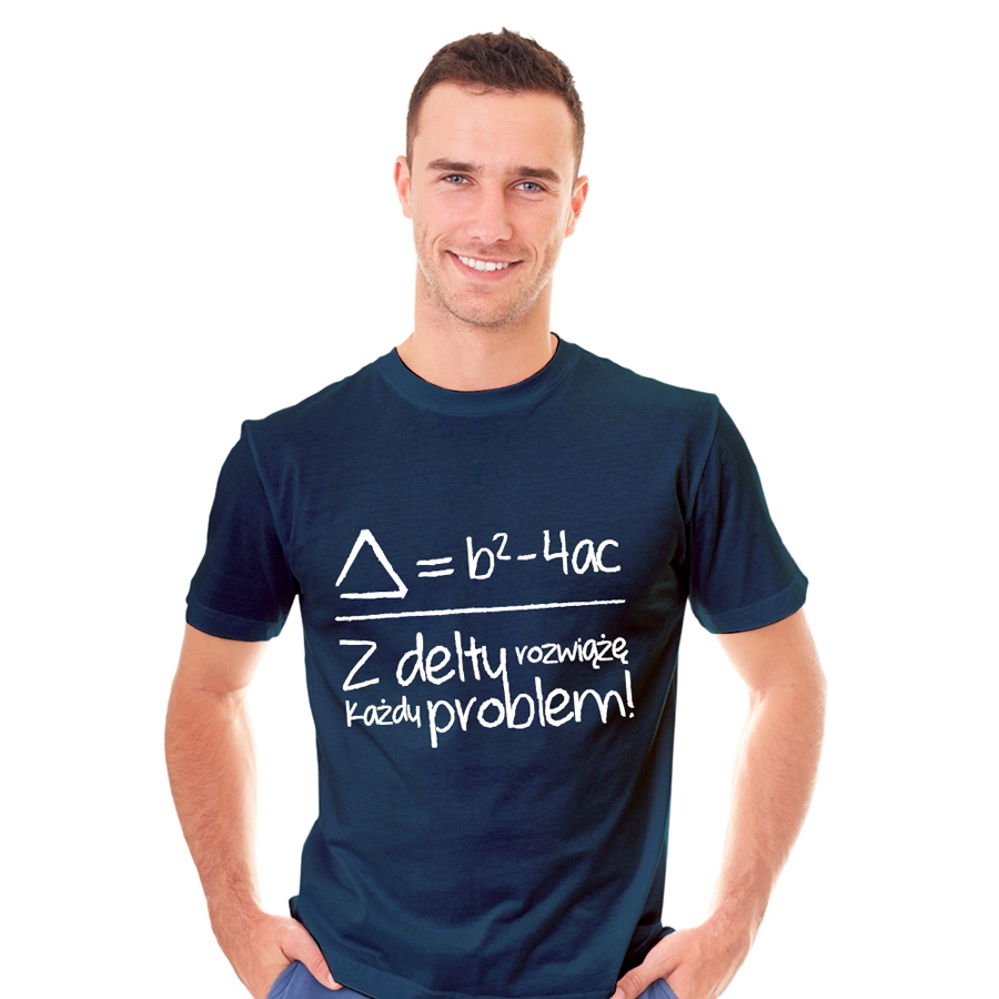 KOSZULKA MSKA "Z delty rozwi kady problem!", rozmiar: XXXL (granatowa)