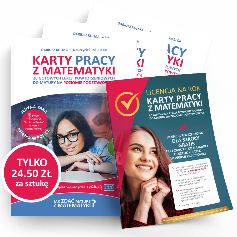 Pakiet 15 ksiek &quot;Karty pracy z matematyki&quot; - poziom podstawowy + Licencja rozszerzona dla szkoy GRATIS!