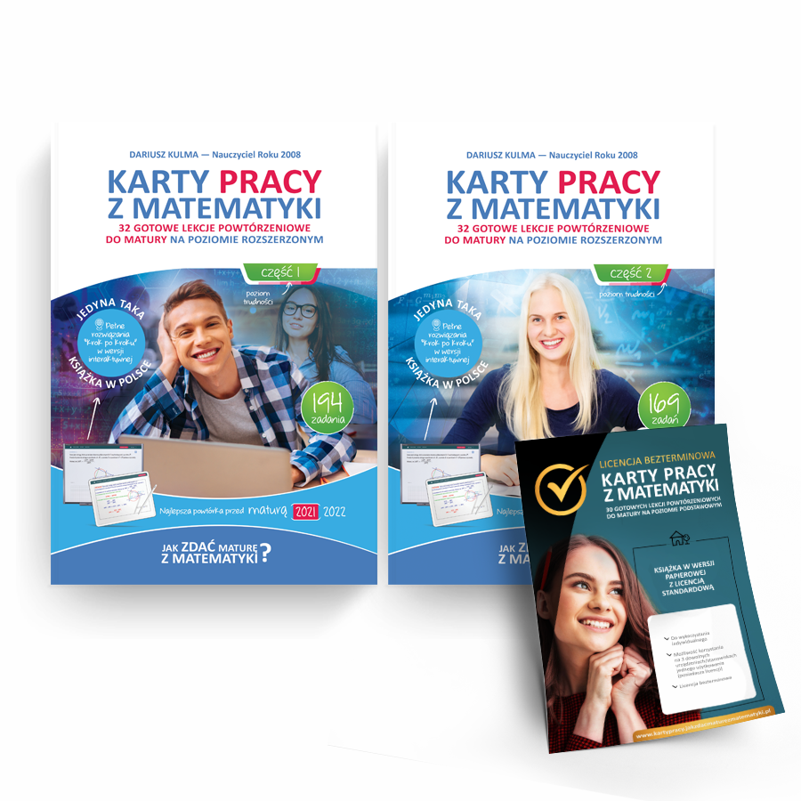 Pakiet &quot;Karty pracy z matematyki&quot; - poziom rozszerzony cz 1 i 2 + licencja standardowa