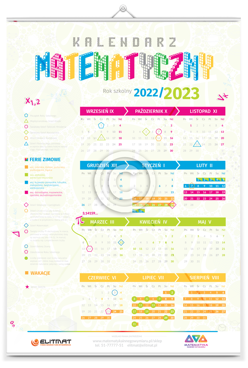 Kalendarz Matematyczny na nowy rok szkolny 2022/2023