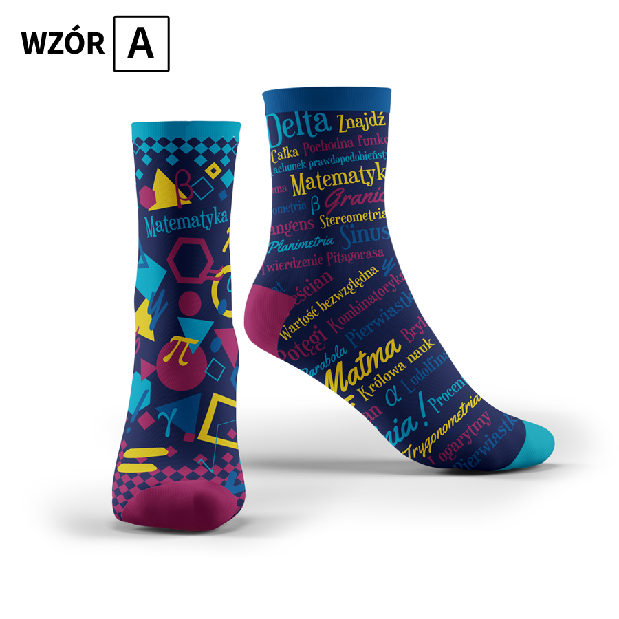 Kolorowe skarpety "Math funny socks" - wzr A - "Matematyka" (41-45)