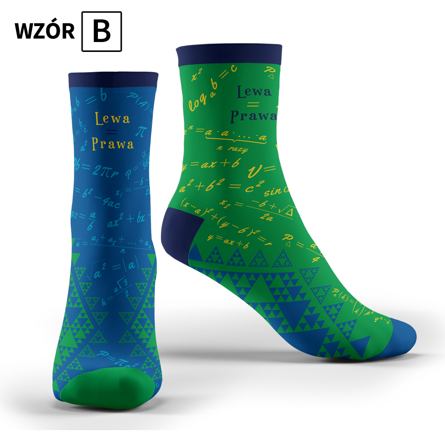 Kolorowe skarpety "Math funny socks" - wzr B - "Lewa=Prawa"