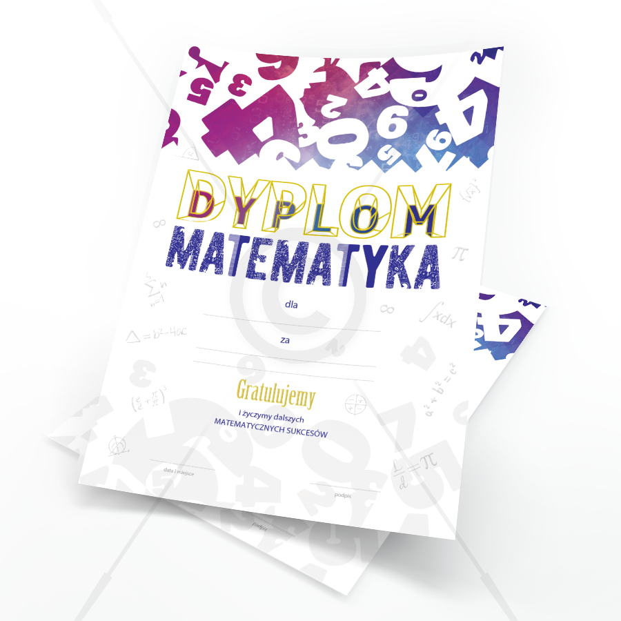 Dyplom "Matematyka" - Pakiet XL (50 szt.)