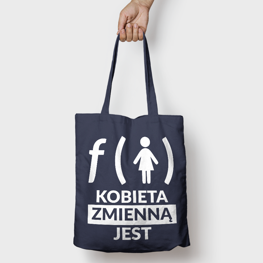 Torba baweniana z nadrukiem "Kobieta zmienn jest" (ciemnogranatowa)