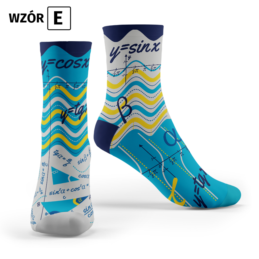 Kolorowe skarpety "Math funny socks" - wzr E - "Funkcje"