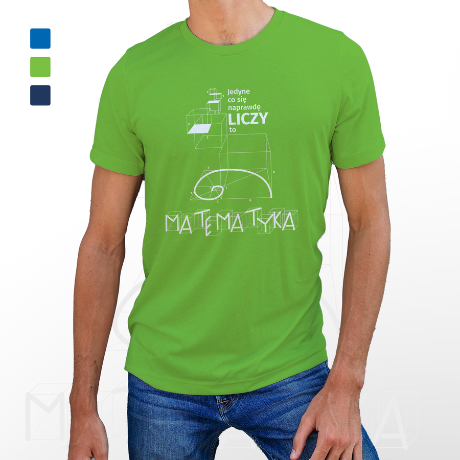 KOSZULKA MSKA "Matematyka si liczy", rozmiar: L (ZIELONA)