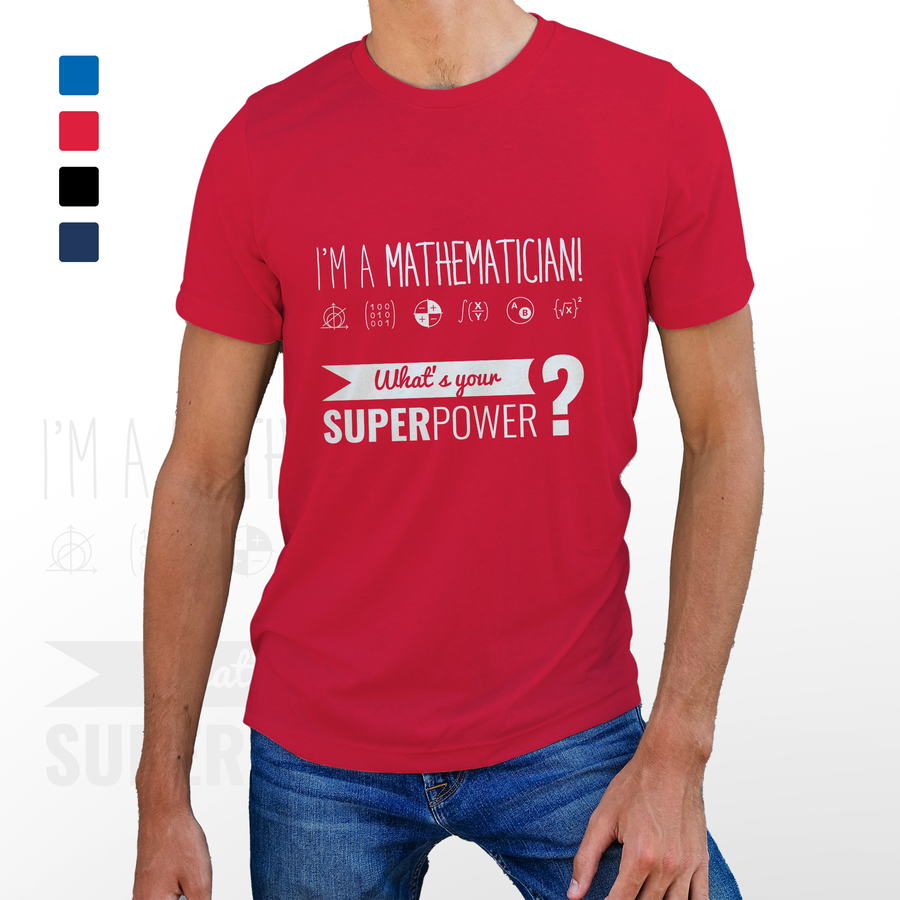 KOSZULKA MSKA "I'M A MATHEMATICIAN What is your SUPER POWER?", rozmiar: XXXL (czerwona)