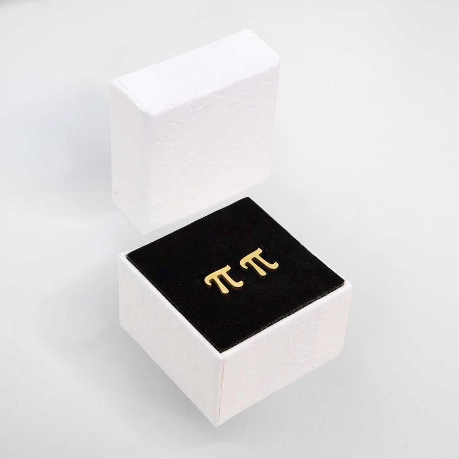Kolczyki w kszta�cie liczby π - z�oty - 10 mm