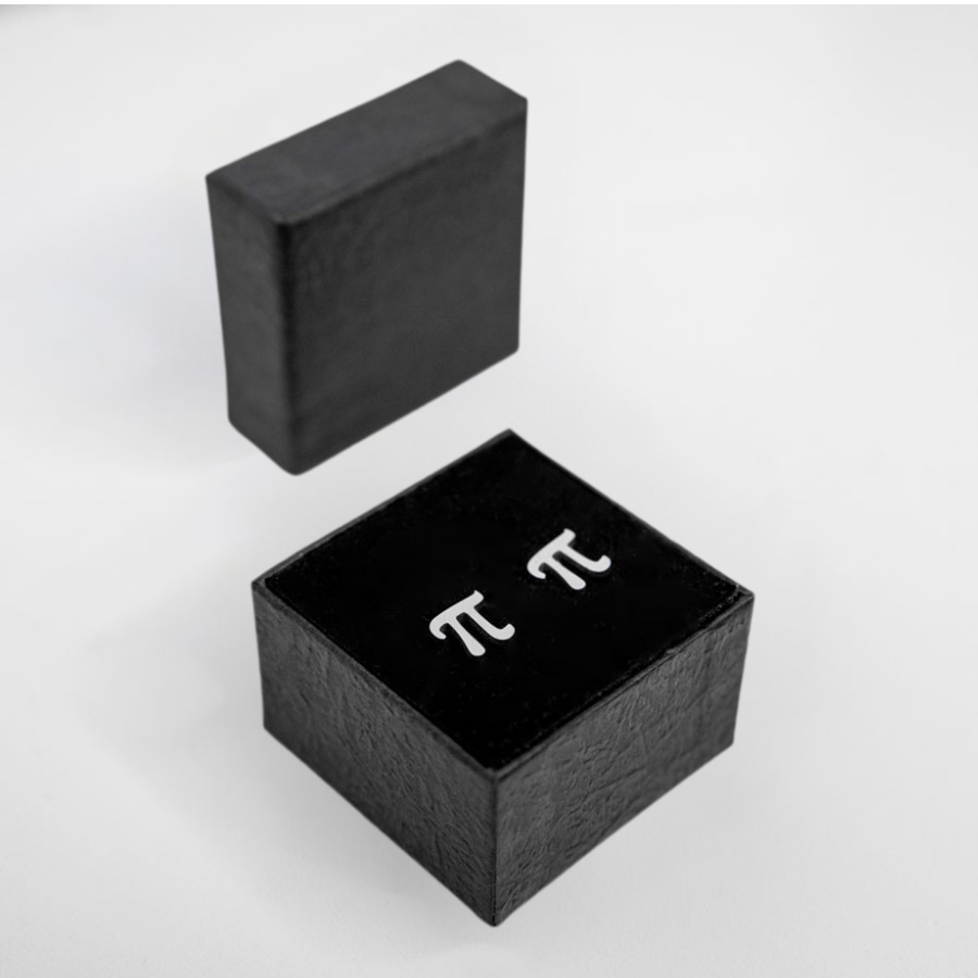 Kolczyki w kszta�cie liczby π - srebrny - 10 mm